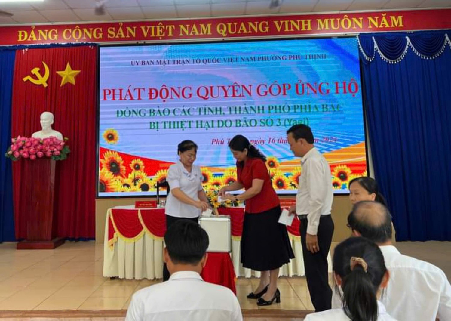 MẶT TRẬN PHÚ THỊNH PHÁT ĐỘNG ỦNG HỘ NGƯỜI DÂN CÁC TỈNH, THÀNH PHÍA BẮC BỊ ẢNH HƯỞNG BỞI THIÊN TAI